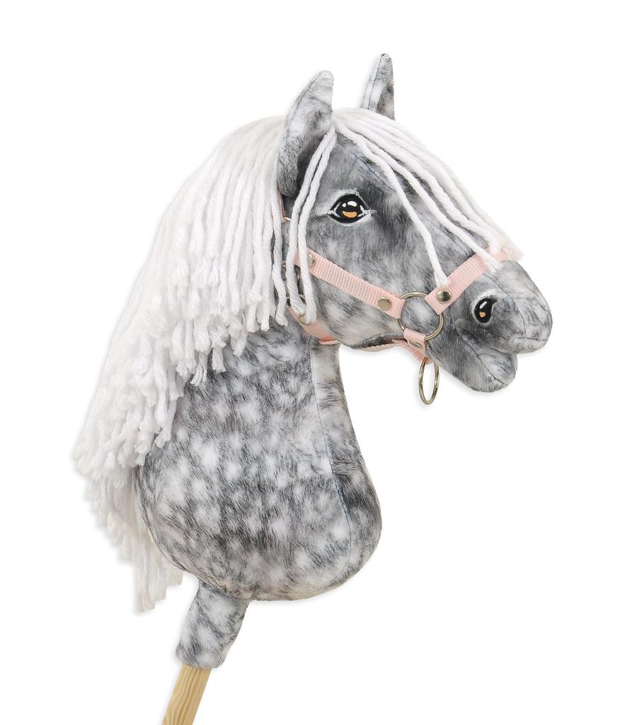 Hobby Horse Large Premium Stick Horse - Dapple Gray with White Mane A3