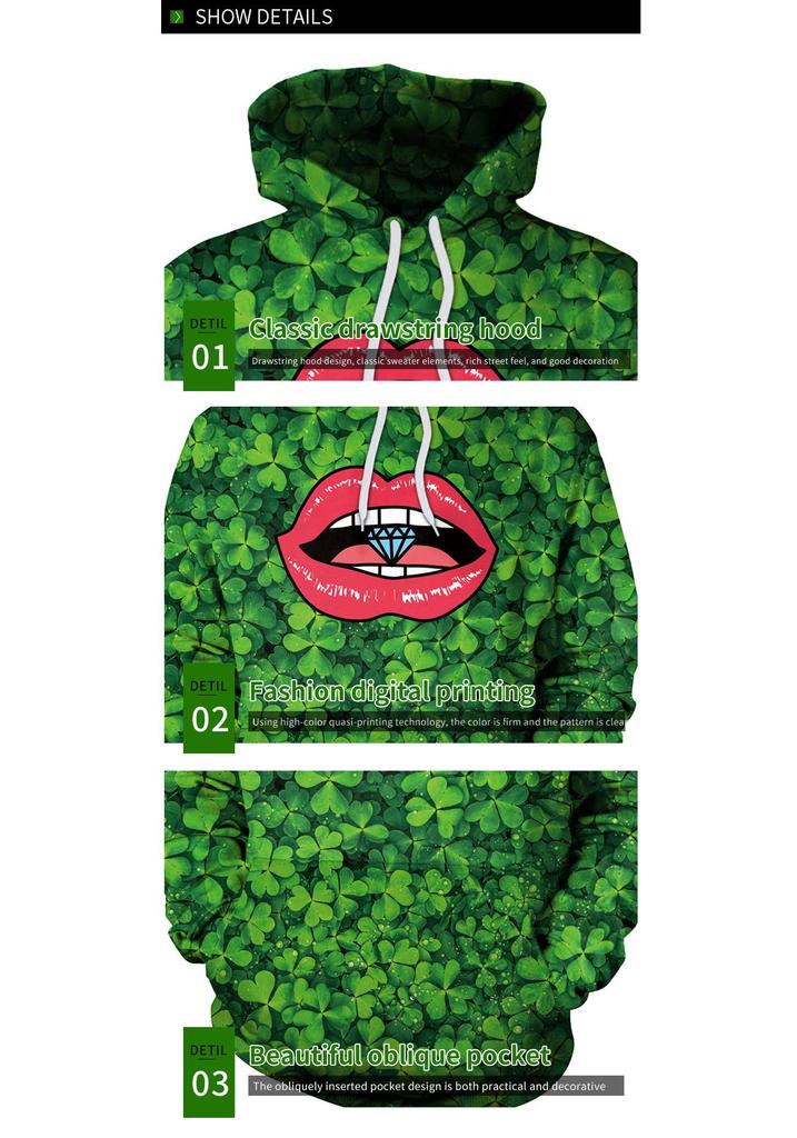 Женская ул.. Зеленый худи в стиле шапки на День Святого Патрика