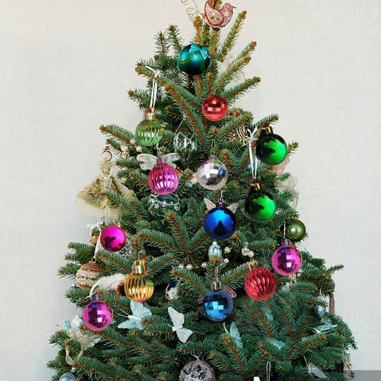 12 шт. 3 см Рождественская елка Цветной шар Небьющийся Разные стили Гальваническое покрытие Яркий цвет Высокий глянец Фестиваль Мини Рождественская вечеринка Декор Подвесной