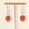 Cute Alloy Strawberry And Star Earrings Y2K Style Women's Daily Fashion Accessory Perfect For Party Wear And Causal Decor