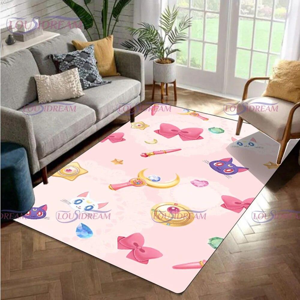 3D милые красочные коврики и ковры S-Sailor-M-Moon для гостиной, спальни, входа, большой площади, мягкий ковер, декоративный коврик