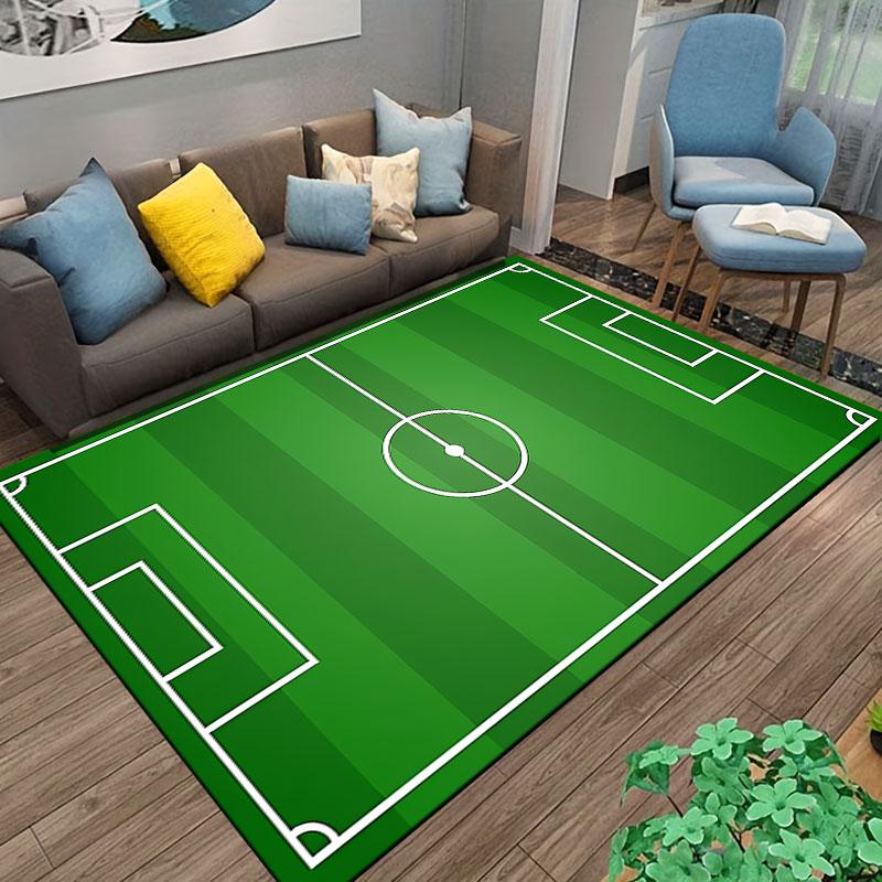 Soccer Field Design Carpet suitable as a non-slip mat for the living room or bedroom sofa