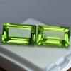 CERTIFIED Natural Peridot Loose Gemstone Pair 10 Ct Baguette Cut for Jewelry