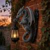 Настенный светильник Yousheng Solar Dragon, Винтажная смоляная уличная скульптура-светильник в виде дракона, Водонепроницаемый готический садовый фонарь для забора, двора, Декор на Хэллоуин