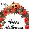 Creative Autumn Gift Ideas Halloween Wreath Wall Stickers, Happy Garland Decals, Retro Pumpkin Window Decals & Rose Waterproof PVC Decor for