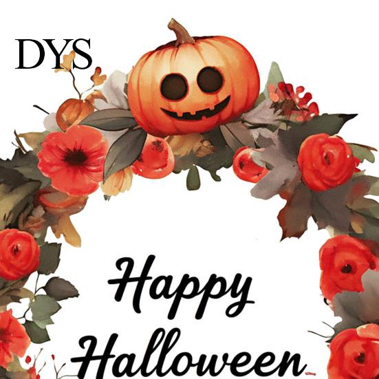 Creative Autumn Gift Ideas Halloween Wreath Wall Stickers, Happy Garland Decals, Retro Pumpkin Window Decals & Rose Waterproof PVC Decor for