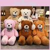 Bear Teddy Oversized Plush Toy With Checkered Bow Decoration For Gift Kids