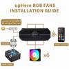 UpHere ARGB 120 мм вентилятор для корпуса ПК 6-контактный разъем тихий высокопроизводительный 5 В 3-контактный ARGB материнская плата AURA Sync синхронный вентиляторный концентратор пульт дистанционного управления в комплекте 6 шт. 1 комплект черный