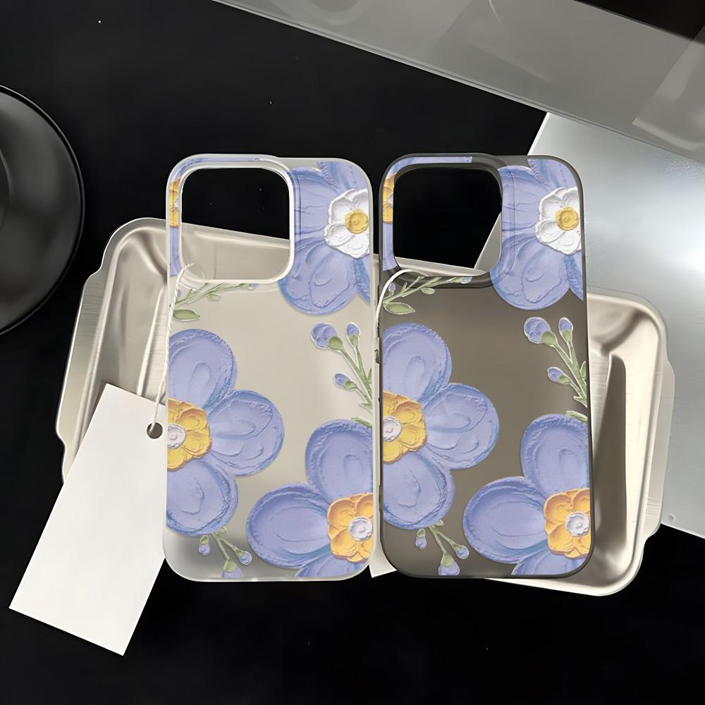 Чехлы для мобильных телефонов iPhone 11 13 15 Pro Max 12 14 Pro Max Чехол для iPhone 16 15 Plus 13 Pro 12 Mini 13 Mini Матовая текстура Нарисованные мультяшные цветы