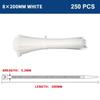 250/500Pcs Large Nylon Tie Zip Plastic White Self-Locking Cable Tie Binding Rope High Strength Fixed Belt Industrial Cable Tie