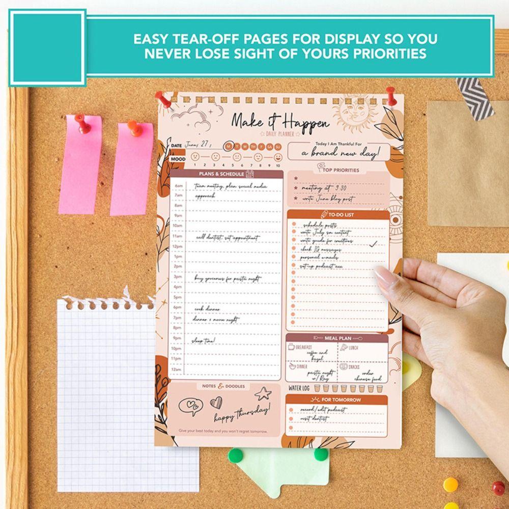 Portable To Do List Notepad Easy Tear-off A5 Agenda Planner Schedule Writing Pads Office Supplies
