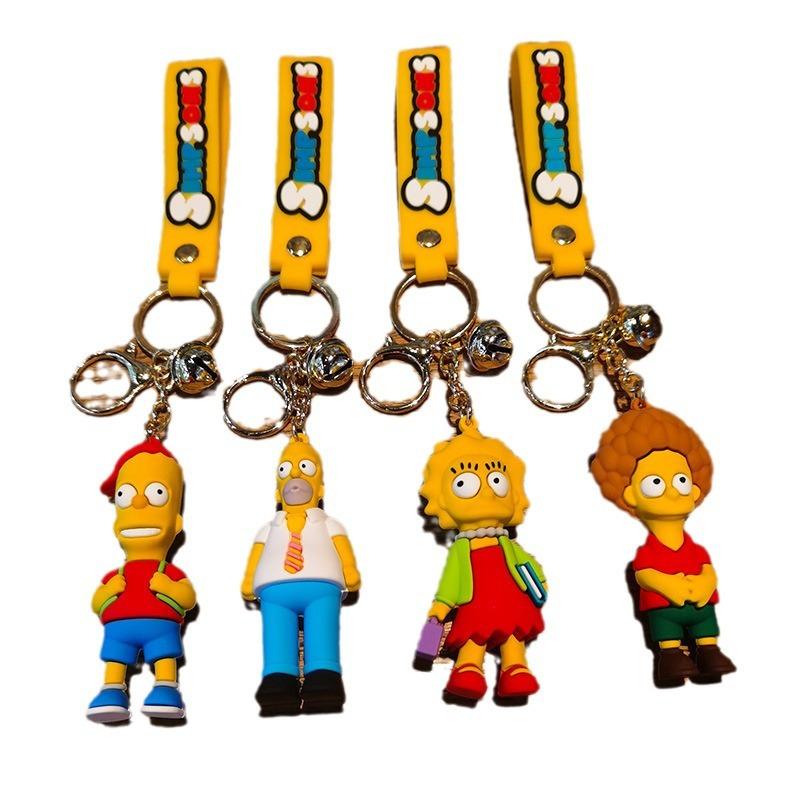 Милый брелок Simpsons Мультяшная фигурка Брелок для сумки пары машины Персонализированные подарки Мода Y2k Кавайи Милые Персонализированные подарки