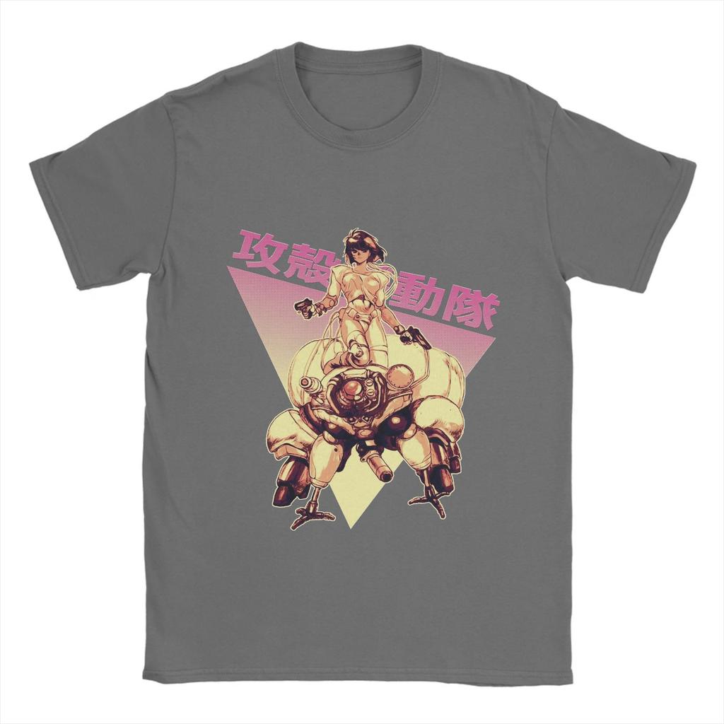 Ghost In the Shell Men's T Shirt Motoko Kusanagi Crazy Tee Shirt Short Sleeve O Neck T-Shirts Cotton Plus Size Clothing