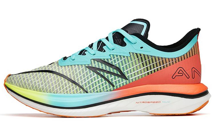 Men's Sneakers Anta Cushioning Slip Resistant Abrasion Resistant Low top Running Shoes Men's Blue Orange White