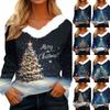 Long Sleeve Shirts For Women Cute Tops Christmas Prints Tees Blouses Casual Plus Size Basic Tops Pullover