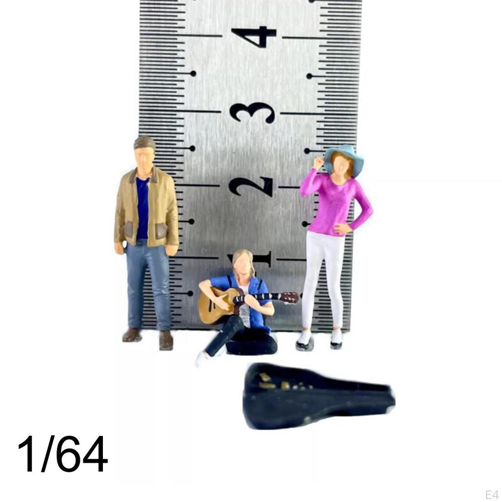 Фигурки людей 1/64, 3 предмета, коллекционные миниатюрные диорамы с поездом в парке и улице