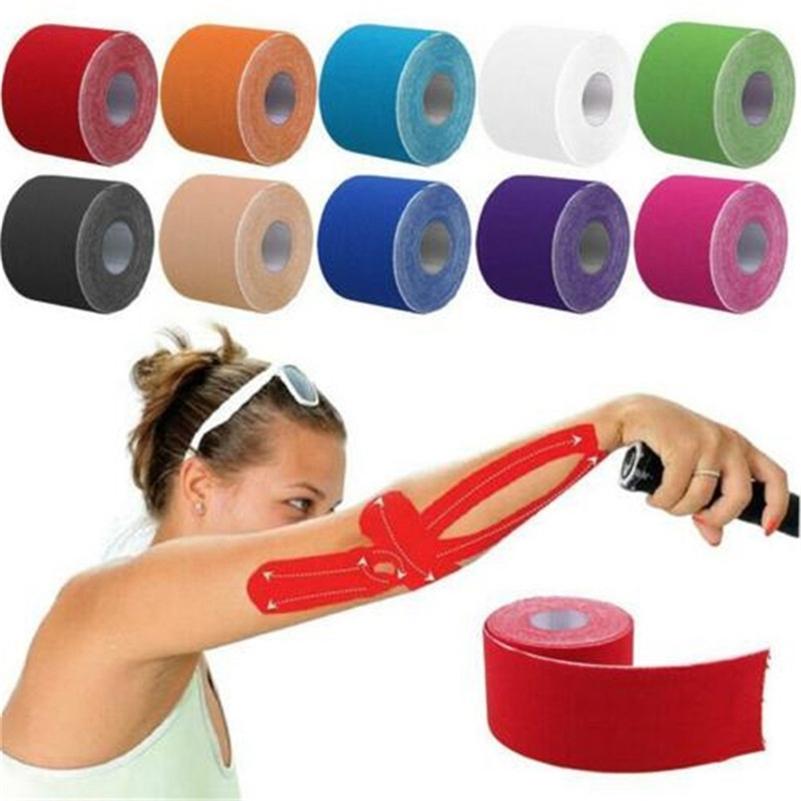 1 рулон кинезиологической ленты для мышц, спортивной, спортивной, эластичной, физиотерапевтической, 5 см х 5 м
