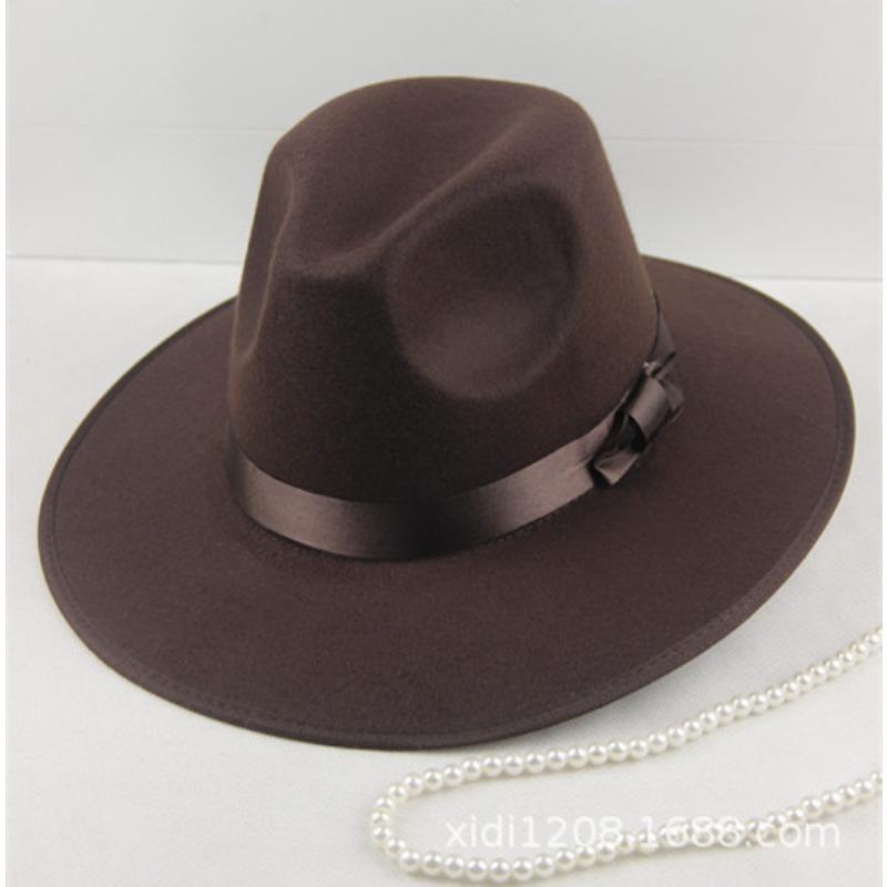 Шанхайский цилиндр Мужской Женский Британская шляпа Джазовая шляпа из шерстяного фетра Летняя шляпа от солнца Шерстяная сценическая шляпа