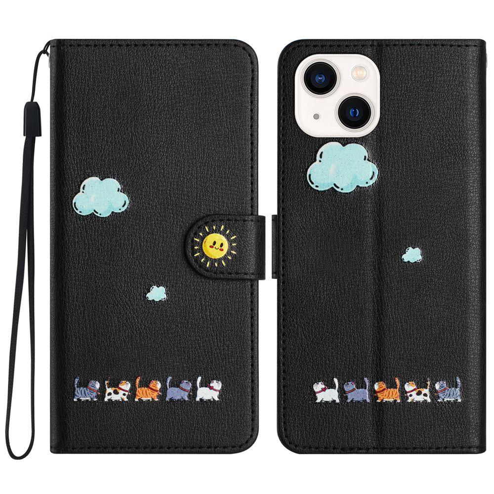 Чехол для iPhone 11 13 Cute Cat Phone Case для iPhone 16 15 14 13 12 11 Pro Max X XR 7 8 Plus SE Cases Leather Wallet Flip Back Cover