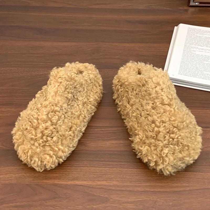 Fashion Fluffy Flats Women Slippers Designer Fashion Shoes for Woman 2025 New Winter Slingback Shoes Classical Casual Home Zapatos Mujer