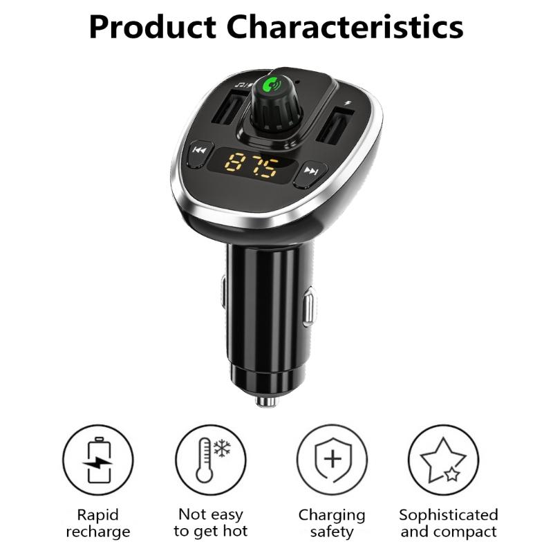 Bluetooth-compatible FM Transmitters for Car,Double USB Charging Car Adapters MP3 Music Player FM Car Kit Handsfree Call