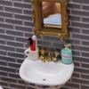 Yousheng 15-Piece Mini Bathroom Accessories Set Dollhouse Miniature Toiletries Simulated Mini Bathtub Washbasin Ornament for Doll House Bathroom