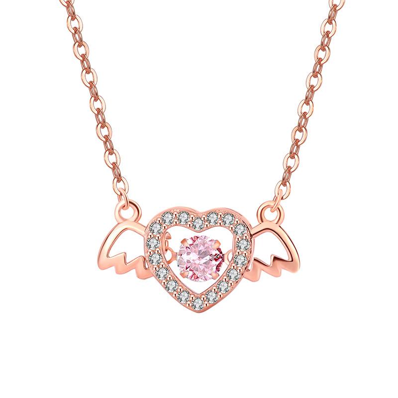 Ожерелье Angel Wings Agile для женщин, модная цепочка Love Heart Beating Heart Clavicle