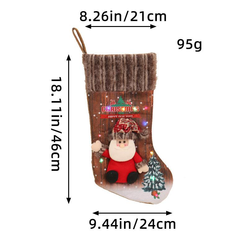 Zhongran Christmas Lights Christmas Stockings 2026 Christmas Tree Pendant Children's Gift Bag Fireplace Decorative Socks