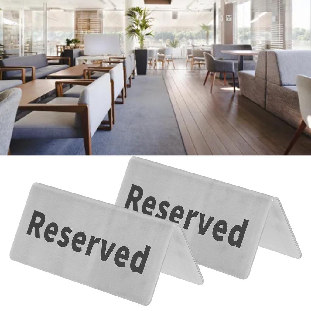 Table Top Sign Stainless Steel Double Sided Versatile Silver Tabletop Card Sign for Party Wedding Hotel