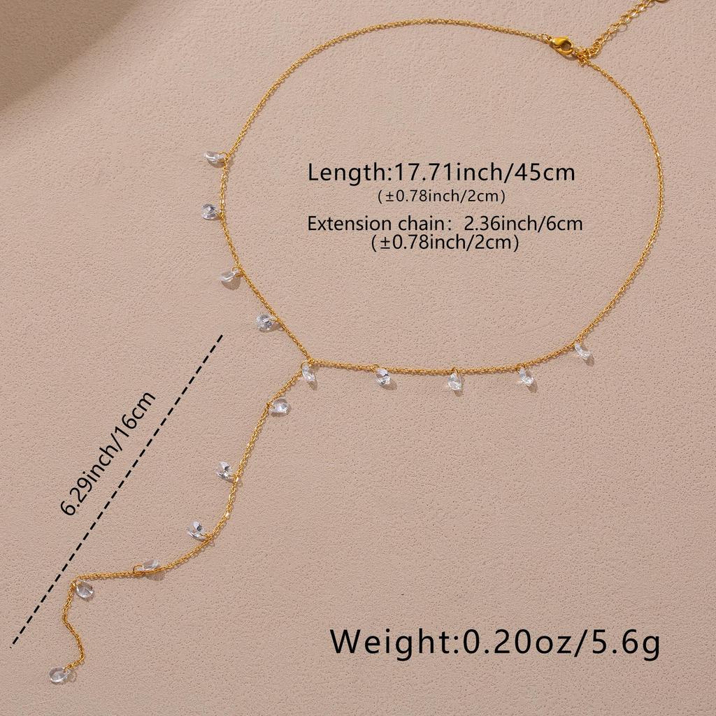 Эфирные морские циркониевые подвески в форме капли воды на тонкой золотой цепочке – Легкая роскошь, нержавеющая сталь