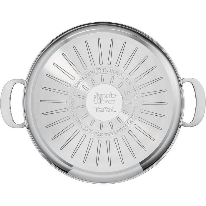 Poêle peu profonde - Tefal - Jamie Oliver - Acier inoxydable - 30 cm - Anti-adhésif titane