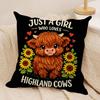 Highland cow black Cushion Cover Soft Plush Fabric DoubleSided Printed Cushion Covers for All Seasons Modern HomeDecor Gift