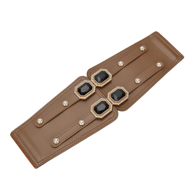 Пояс Женское платье Широкая талия Уплотнение Черный Декор с юбкой, эластичный пояс на талии, тонкий и простой