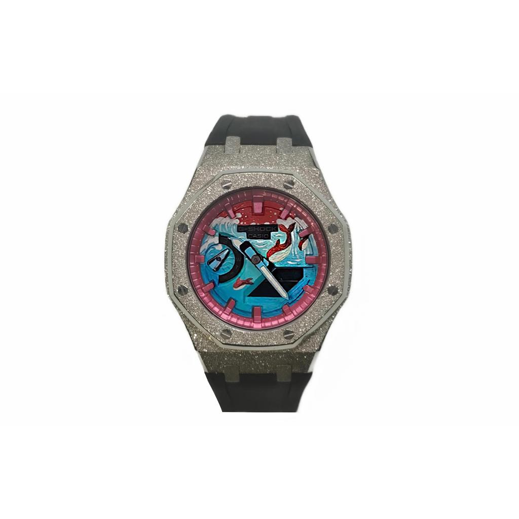 CASIO Men Liquid Crystal/Analog Dual Display Series 44mm Black Watch GA-2100-1A1(Watch3--)