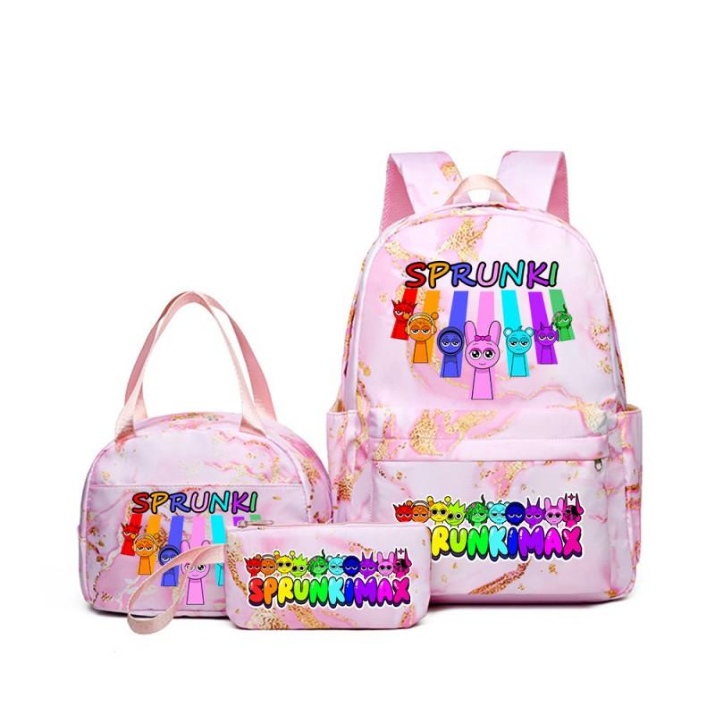 Мультяшный набор школьных рюкзаков Sprunki Rhythm Box для детей с сумкой для ланча и пеналом для мальчиков и девочек