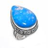 Синий Триплет Опал Ручной Работы Ювелирное Изделие Кольцо из Стерлингового Серебра 925 Пробы Размер 6.5 K9B46