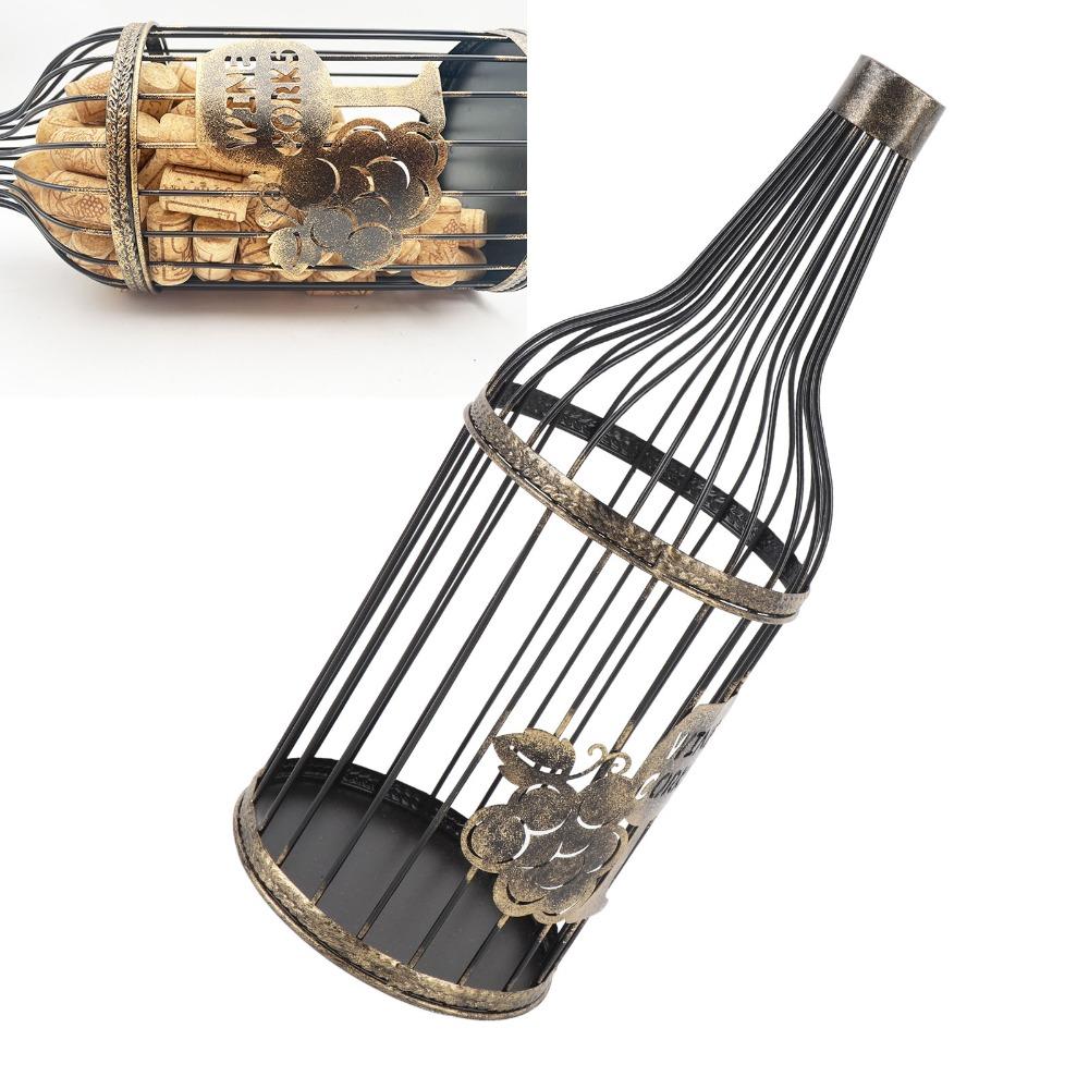 Large Capacity Wine Cork Holder Steel Material Decorative Cork Barrel For Kitchen