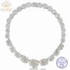 WUIHA 925 Sterling Silver Lab Sapphire G Color High Carbon Diamonds Gemstone Wedding Engagement Pendant Necklace Fine Jewelry
