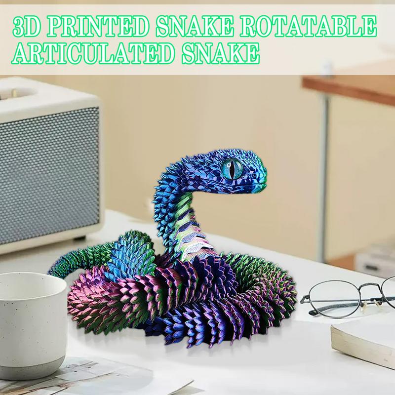 Snake Statue 3D Printed Snake Table Decoration 30cm Animal Statue Funny Tabletop Decorations for Home Studio Restaurant