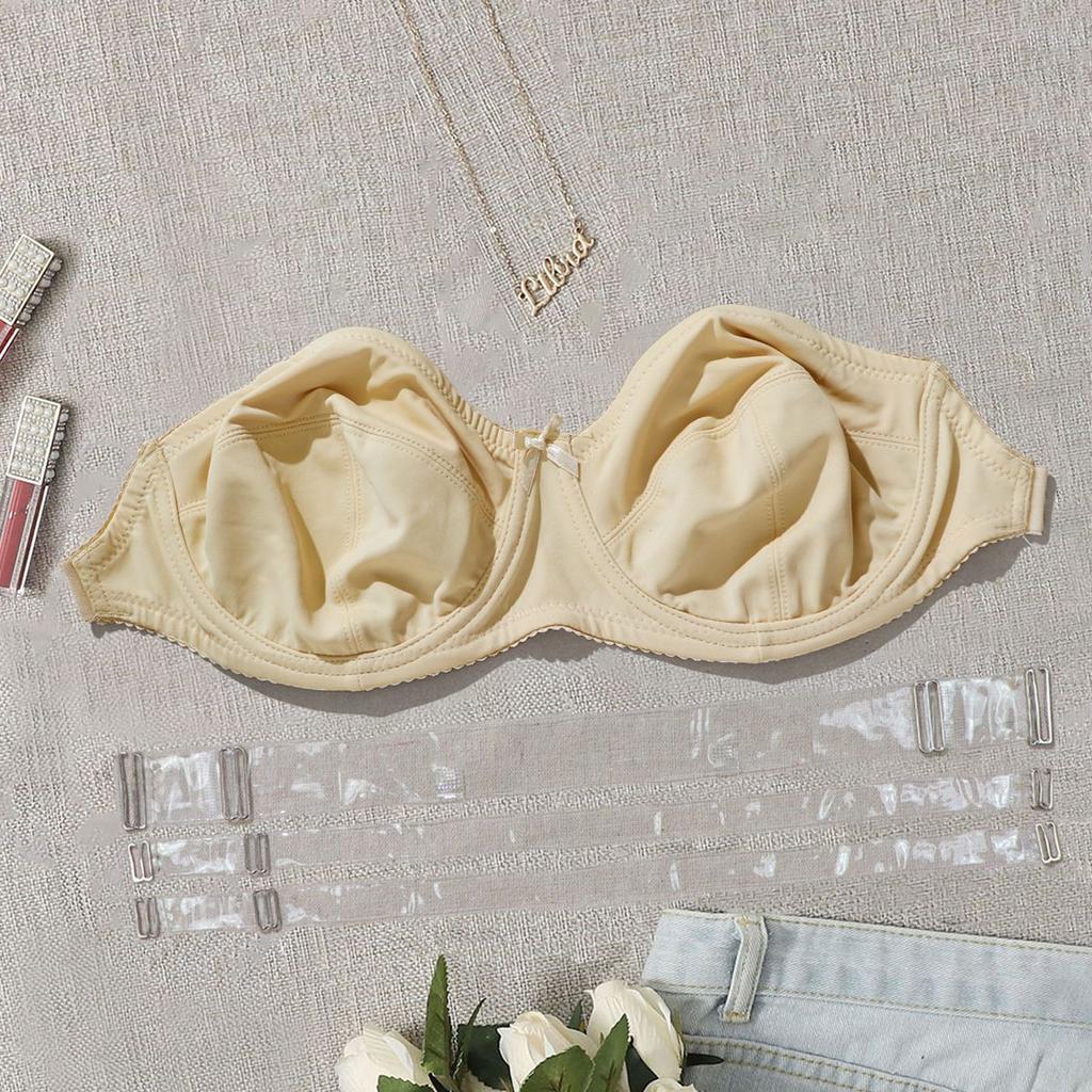 Women Invisible Strap Bra Plus Size Underwear Half Coverage Ultra-Thin Breathable Lingerie with Wired 85-100Cd Cup Top
