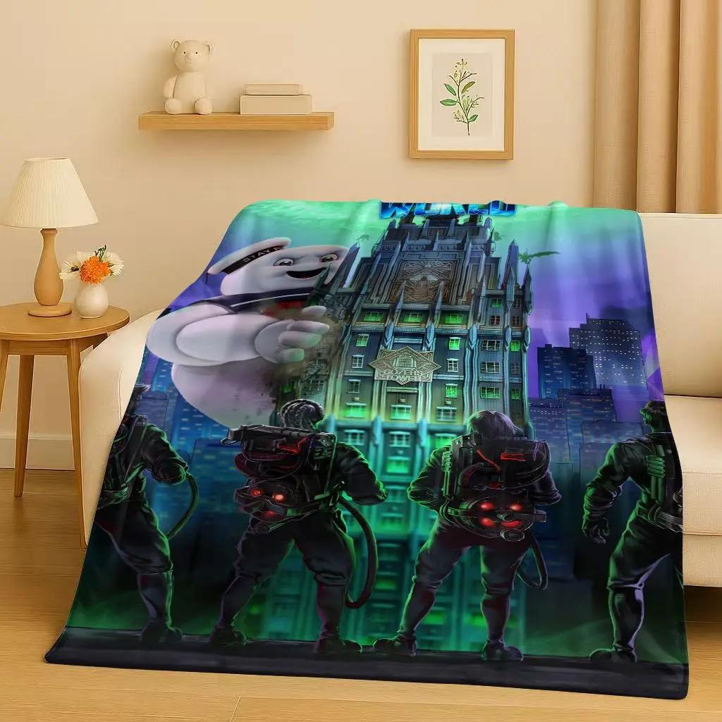 3D Horror Movie G-Ghostbusters Cartoon Flannel Blanket,Ultra Soft Warm Plush Throw for Home Bedroom Bed Sofa Cover Office Kids