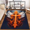 Castle, wizard, warrior pattern printed flannel non-slip rug, suitable for rooms, living room, home decor