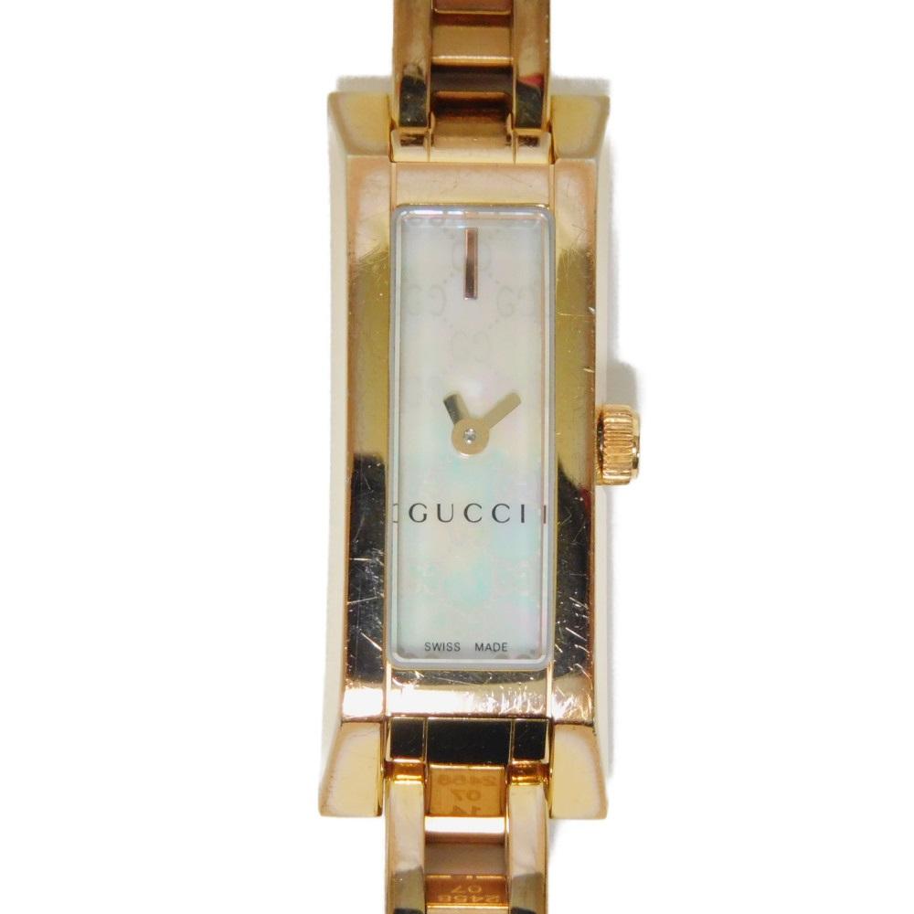 Used 9539 YA110 7975 Quartz Square Face GG Gold Women's from Japan AUTHENTIC