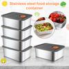 Stainless Steel Lunch Box with Vented Lids Reusable Metal Meal Prep Boxes Stackable BPA-Free Food Container for Snacks On-the-Go Meals