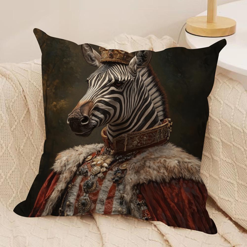 Zebra Dressed Up Portrait Cushion Cover Soft Plush Throw Pillow Cover DoubleSided Printed Cushion Case Sofa Home Decor