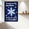 People Are Like Snowflakes Metal Tin Sign - Vintage Inspirational Quote Wall Decor with Snowflake Pattern, Home Bar Man Cave Clu