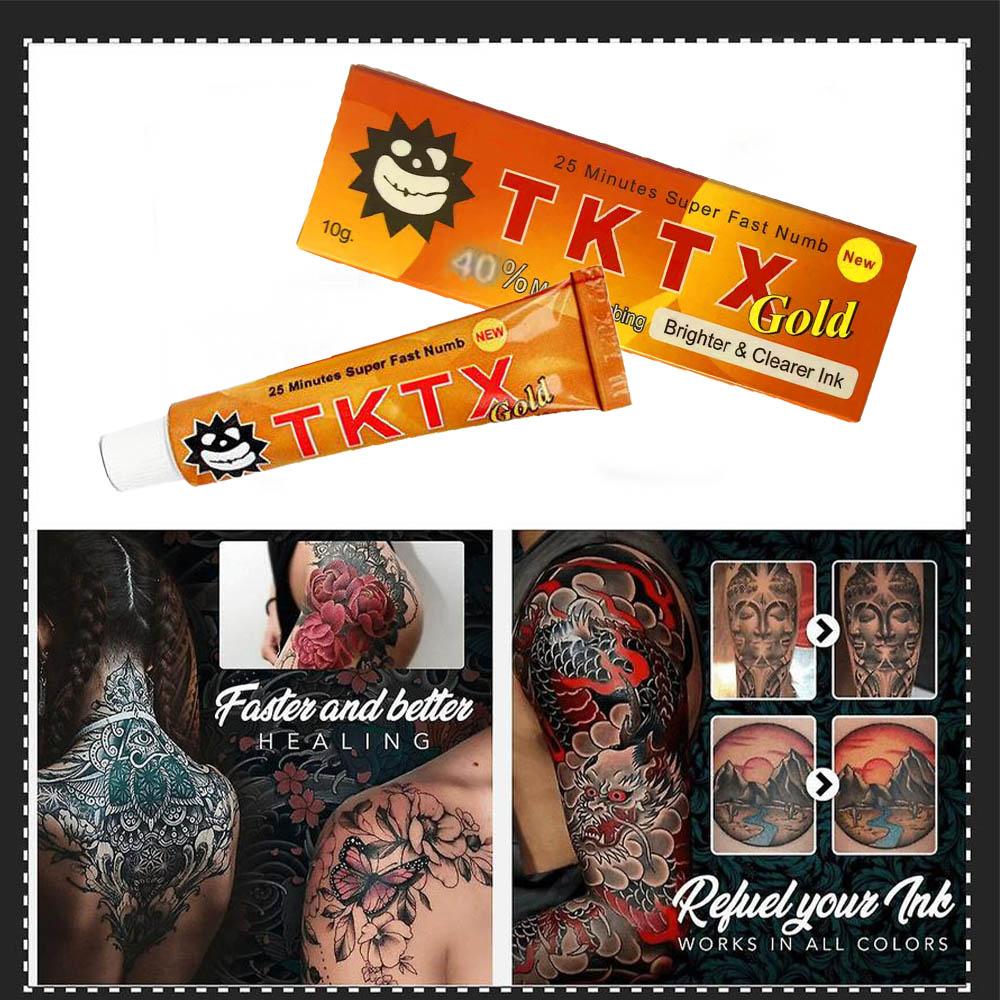 10 г обезболивающий крем для татуировки, быстрый обезболивающий крем с золотом TKTX40%, полупостоянный