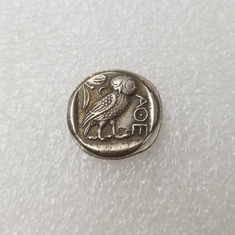 Древнегреческая монета с совой, копия памятной монеты, антикварная иностранная монета
