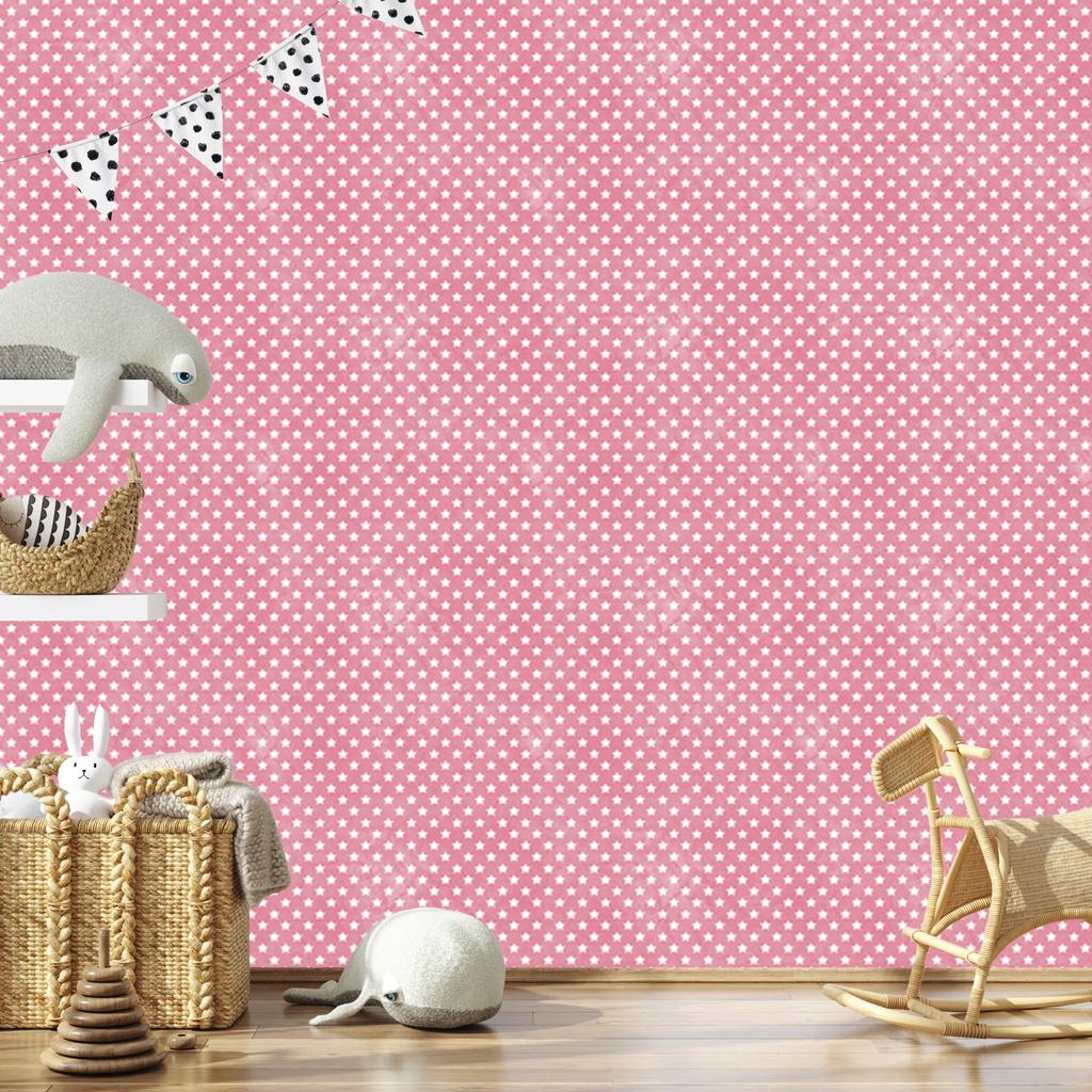 Powder Pink Stars Wallpaper, Fine Detail for Living Room and Bedroom 50x1000