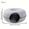 Extra Large Felt Cat Cave with Peek Window - Detachable All-Season Cat Bed for Multi-Cat Homes, Washable 12lbs Capacity